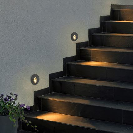 Brilagi - LED-Außen-Einbauleuchte STAIRDOT LED/2W/230V schwarz IP65 rund