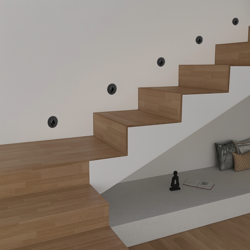 Brilagi - LED-Außen-Einbauleuchte STAIRDOT LED/2W/230V schwarz IP65 rund