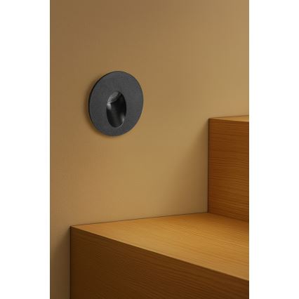 Brilagi - LED-Außen-Einbauleuchte STAIRDOT LED/2W/230V schwarz IP65 rund