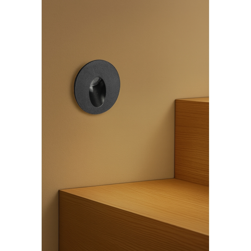 Brilagi - LED-Außen-Einbauleuchte STAIRDOT LED/2W/230V schwarz IP65 rund