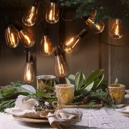 Brilagi - LED-Außen-Lichterkette 10xLED/3xAA 3,2 m IP44 warmweiß