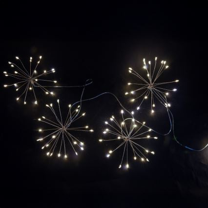 Brilagi - LED-Außen-Lichterkette, 150 LEDs, 5 m, IP44, kaltweiß, Feuerwerks-Effekt