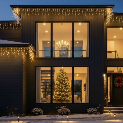 Brilagi - LED-Außen-Lichterkette 200 LEDs / 8 Funktionen 13 m IP44 warmweiß Eiszapfen