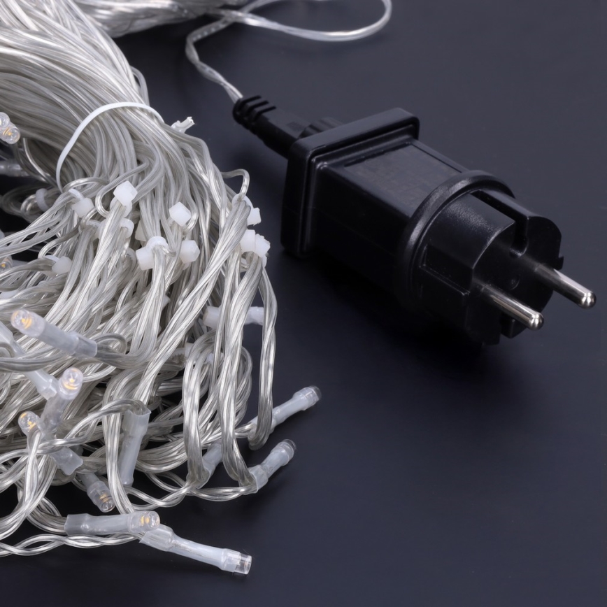 Brilagi - LED-Lichterkette für den Außenbereich, 360 LEDs / 8 Funktionen, 14 m, IP44, warmweiß, Eiszapfen