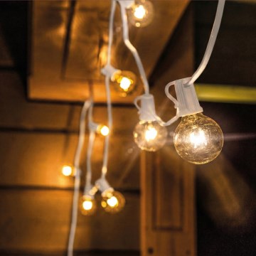 Brilagi - LED Außen-Lichterkette GIRLANDA 10xE12/0,6W/230V 8m weiß IP44 warmweiß