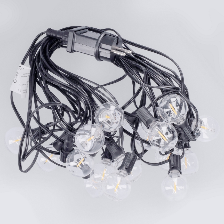 Brilagi - LED-Außen-Lichterkette GIRLANDA 18xE12/0,6W/230V 13m schwarz IP44 warmweiß