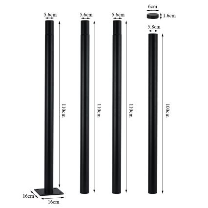 Brilagi - LED-Außen-Straßenleuchte mit 4 m Mast URBANSPARK LED/120W/230V schwarz IP65