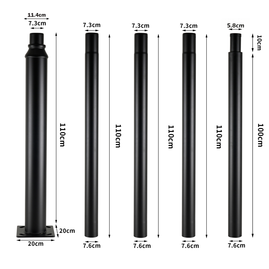 Brilagi - LED Außen-Straßenleuchte mit 5 m Mast URBANSPARK LED/120W/230V schwarz IP65