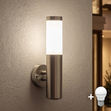 BRILAGI - LED-Außen-Wandleuchte ELIA 1xE27/7W/230V 4000K IP44 mattchrom