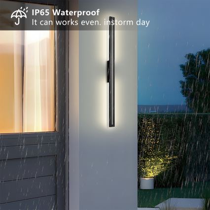 Brilagi - LED-Außenwandleuchte LINEO LED/24W/230V 3000K IP65 100 cm schwarz CRI 90