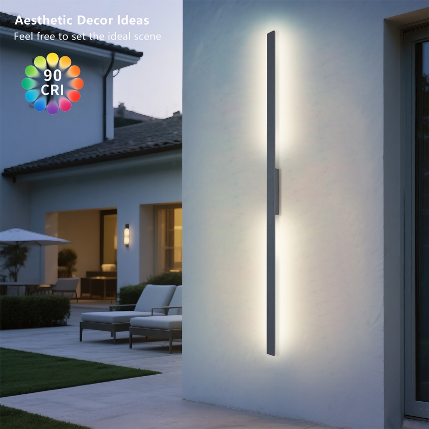 Brilagi - LED-Außenwandleuchte LUNA LED/30W/230V 3000K IP65 150 cm Anthrazit CRI 90