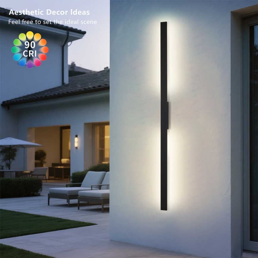 Brilagi - LED Außenwandleuchte LUNA LED/30W/230V 3000K IP65 150 cm schwarz CRI 90