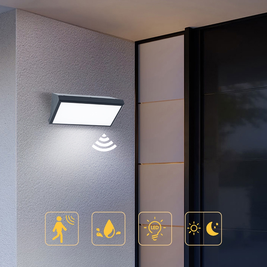 Brilagi - LED-Außenwandleuchte mit Sensor TRIANGLE LED/20W/230V Anthrazit IP65