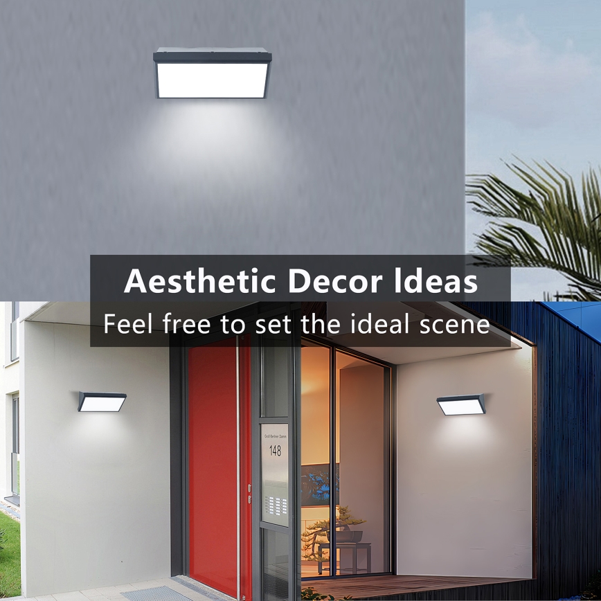 Brilagi - LED-Außenwandleuchte mit Sensor TRIANGLE LED/20W/230V Anthrazit IP65