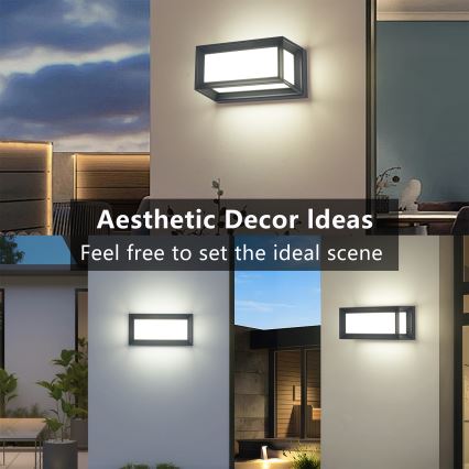 Brilagi - LED-Außenwandleuchte mit Sensor PARKER LED/12W/230V anthrazit IP44