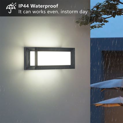 Brilagi - LED-Außenwandleuchte mit Sensor PARKER LED/12W/230V anthrazit IP44