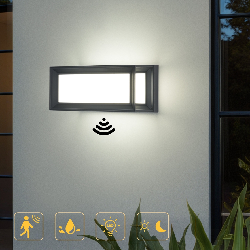 Brilagi - LED-Außenwandleuchte mit Sensor PARKER LED/12W/230V anthrazit IP44