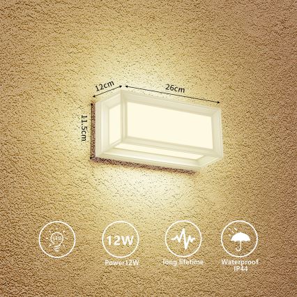 Brilagi - LED-Außenwandleuchte PARKER LED/12W/230V 3000/4500/6000K weiß IP44