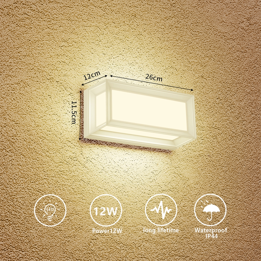 Brilagi - LED-Außenwandleuchte PARKER LED/12W/230V 3000/4500/6000K weiß IP44