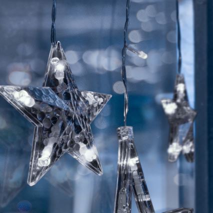 Brilagi - LED-Außen-Weihnachts-Lichtervorhang 123xLED/3xAA/USB 3m IP44 kaltweiß