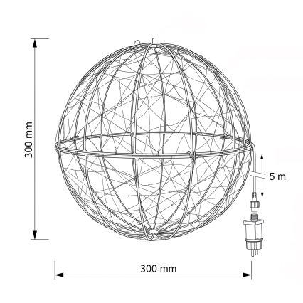 BRILAGI - LED-Außen-Weihnachtsdekoration LED/1,3W/230V IP44 Ø 30 cm Kugel
