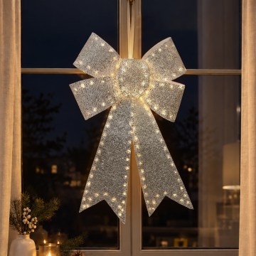 BRILAGI - LED Außen-Weihnachtsdekoration LED/3,3W/230V IP44 silberne Schleife