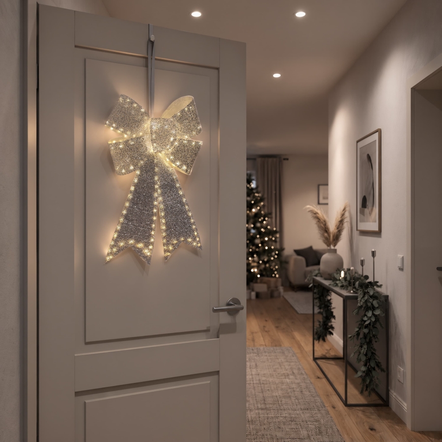 BRILAGI - LED Außen-Weihnachtsdekoration LED/3,3W/230V IP44 silberne Schleife