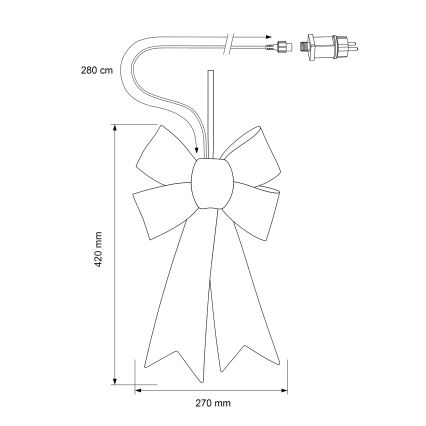 BRILAGI - LED Außen-Weihnachtsdekoration LED/3,3W/230V IP44 silberne Schleife
