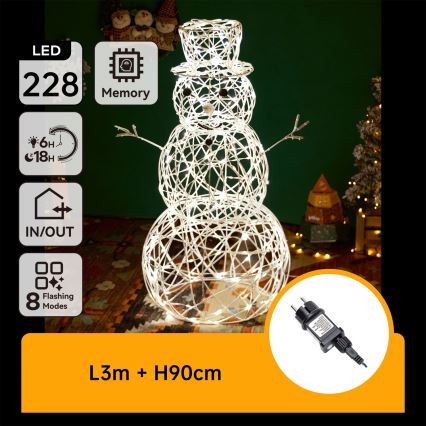 Brilagi - LED-Außen-Weihnachtsdekoration LED/3,6W/31/230V 2700K 90 cm IP44 Schneemann