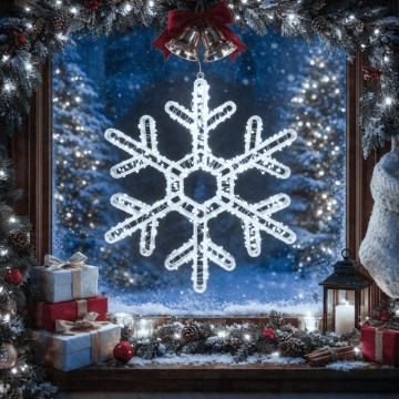 BRILAGI - LED-Außen-Weihnachtsdekoration LED/6W/8 Funktionen 43 cm IP44 Schneeflocke kaltweiß