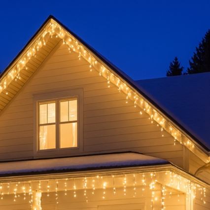 Brilagi - LED-Weihnachts-Lichterkette für den Außenbereich 360 LEDs / 8 Funktionen 14 m IP44 warmweiß Eiszapfen
