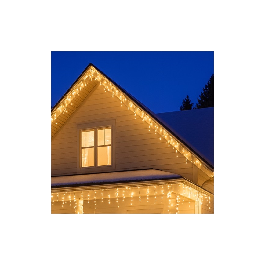 Brilagi - LED-Weihnachts-Lichterkette für den Außenbereich 360 LEDs / 8 Funktionen 14 m IP44 warmweiß Eiszapfen