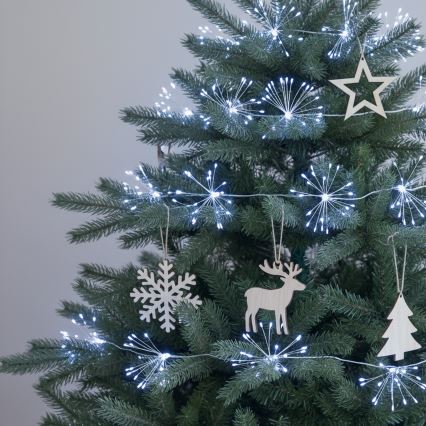 Brilagi - LED-Außen-Weihnachtslichterkette, 150 LEDs, 5 m, IP44, kaltweiß, Feuerwerk-Effekt