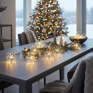 Brilagi - LED-Außen-Weihnachtslichterkette, 150 LEDs, 5 m, IP44, warmweiß, Feuerwerk-Effekt