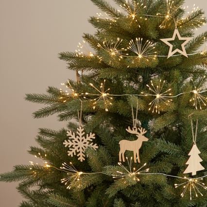 Brilagi - LED-Außen-Weihnachtslichterkette, 150 LEDs, 5 m, IP44, warmweiß, Feuerwerk-Effekt