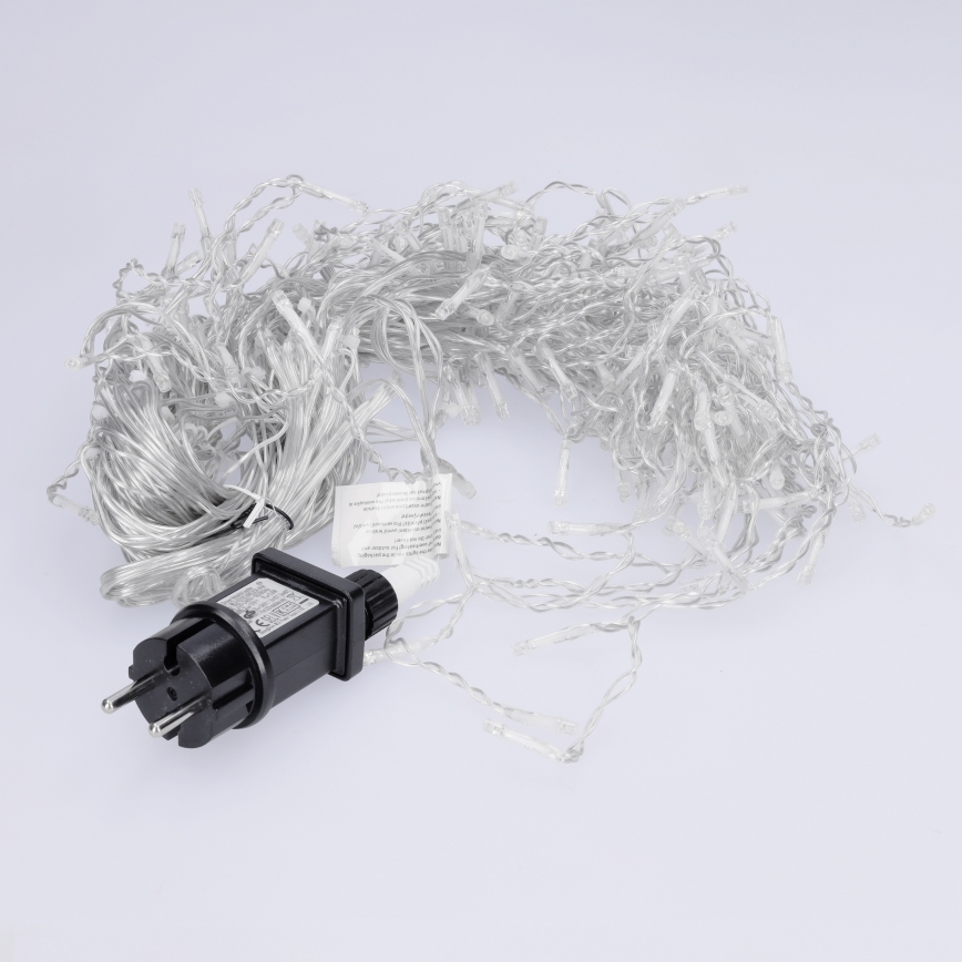 Brilagi - LED-Weihnachts-Lichterkette für den Außenbereich, 200 LEDs, 8 Funktionen, 13 m, IP44, kaltweiß, Eiszapfen