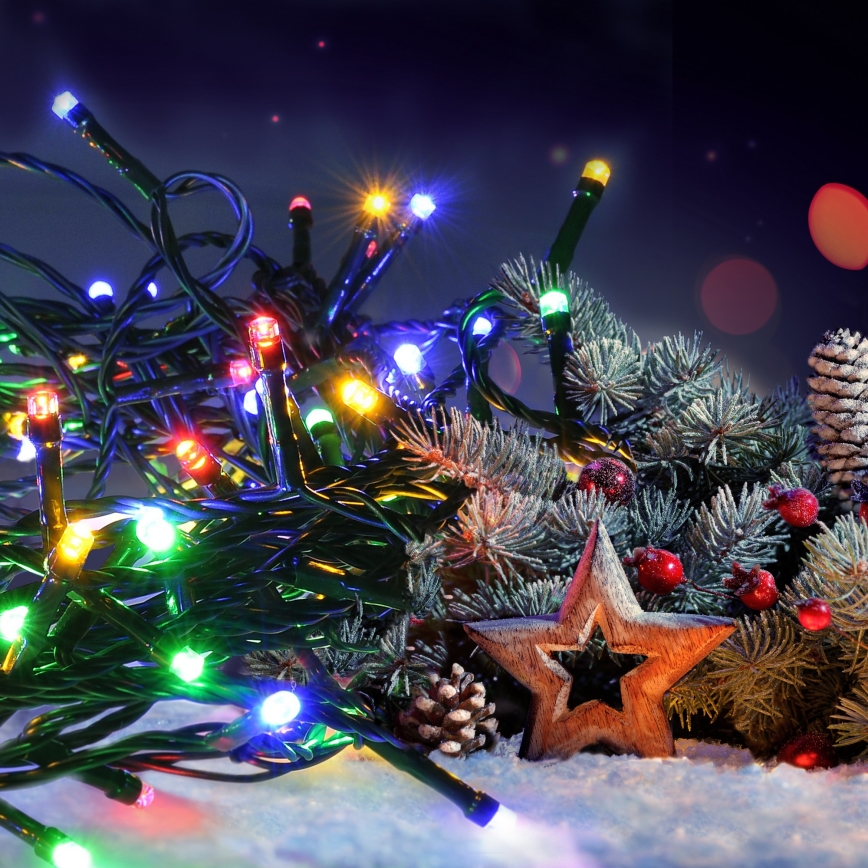 Brilagi - LED-Außen-Weihnachtslichterkette 200 LEDs/8 Funktionen 23 m IP44 mehrfarbig