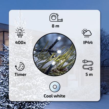 BRILAGI - LED-Außen-Weihnachtslichterkette 400xLED 13m IP44 kaltweiß