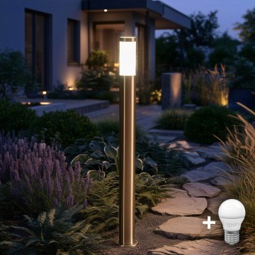 BRILAGI - LED-Außenleuchte ELIA 1xE27/7W/230V 4000K IP44 100 cm mattchrom