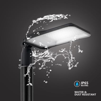 Brilagi - URBANLIGHT LED-Straßenleuchte für den Außenbereich mit 3 m Mast und Gelenk, LED/100W/230V, schwarz, IP65
