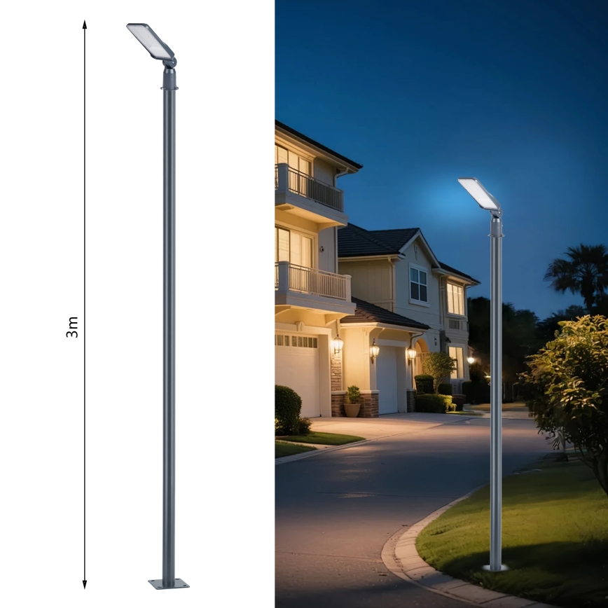 Brilagi - LED-Straßenleuchte für den Außenbereich mit 3 m Mast und Gelenk URBANLIGHT LED/50W/230V anthrazit IP65