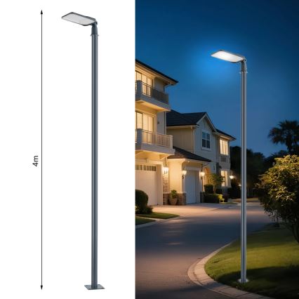 Brilagi - LED-Außen-Straßenleuchte mit 4 m Mast und Schwenkarm URBANLIGHT LED/100W/230V anthrazit IP65