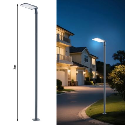 Brilagi - LED-Außen-Straßenleuchte mit 3 m Mast und Gelenk URBANLIGHT LED/200W/230V anthrazit IP65
