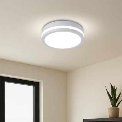 Brilagi - LED Außen-Deckenleuchte mit Sensor BENE LED/18W/230V Ø 21,5 cm weiß IP54