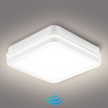 Brilagi - LED-Außenleuchte mit Sensor BENE LED/18W/230V 22x22 cm weiß IP54