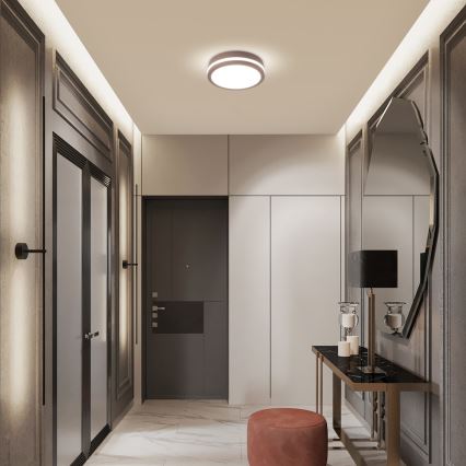 Brilagi - LED-Außen-Deckenleuchte mit Sensor BENE LED/18W/230V Ø 21,5 cm Braun IP54