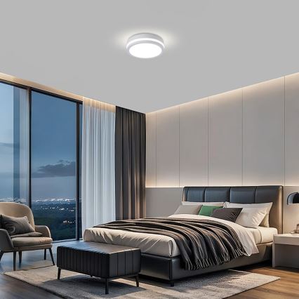 Brilagi - LED-Außen-Deckenleuchte mit Sensor BENE LED/18W/230V Ø 21,5 cm weiß IP54