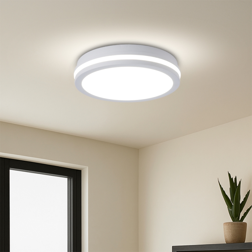 Brilagi - LED-Außen-Deckenleuchte mit Sensor BENE LED/24W/230V Ø 26 cm weiß IP54