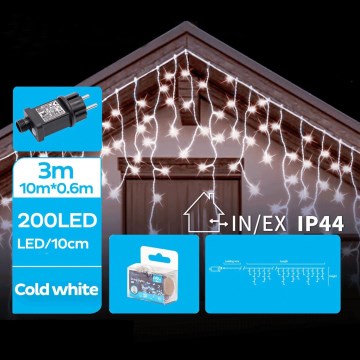 Brilagi - LED-Außenlichterkette 200xLED/8 Funktionen 13x0,6m IP44 kaltweiß