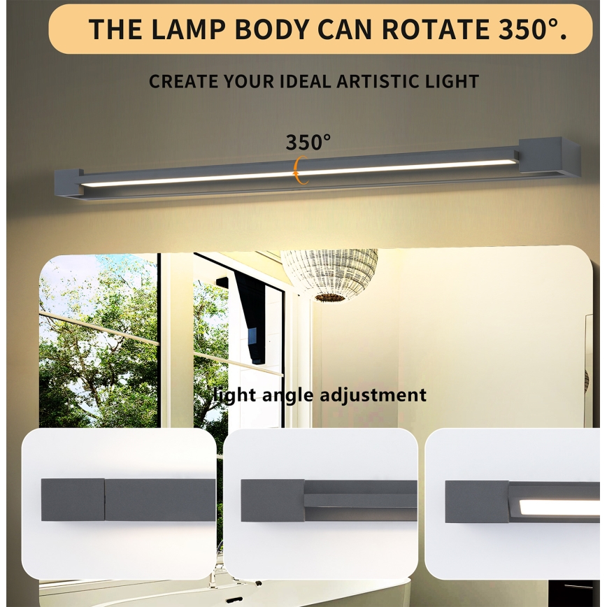 Brilagi - LED-Außenwandleuchte AQUA LINE LED/24W/230V 90 cm IP44 Anthrazit CRI 90